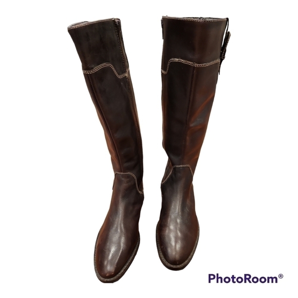 LOFT Shoes - Ann Taylor Loft tall brown Vegan leather pleather boots sz 7 3/$25